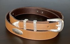 NWT Nocona Top Hand Tapered with Conchos Belt Brown - Size 44 N2476602 Western