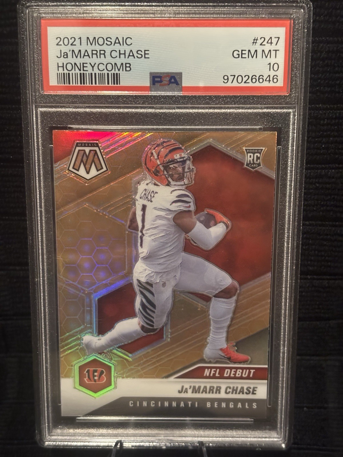 2021 Mosaic Ja’Marr Chase Honeycomb #247 Rookie RC PSA 10 GEM MT * Bengals