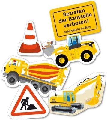 XXL-Großkonfetti Baustelle mit 24 großen Konfetti-Teilen für eine Mottoparty ode