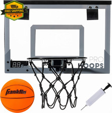 over the Door Indoor LED Basketball Hoops-Steel Rim Mini Basket-Includes Ball an