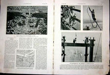 Old Vintage Print Brimborion Seine Sky-Scraper Paris France French 1934 20th