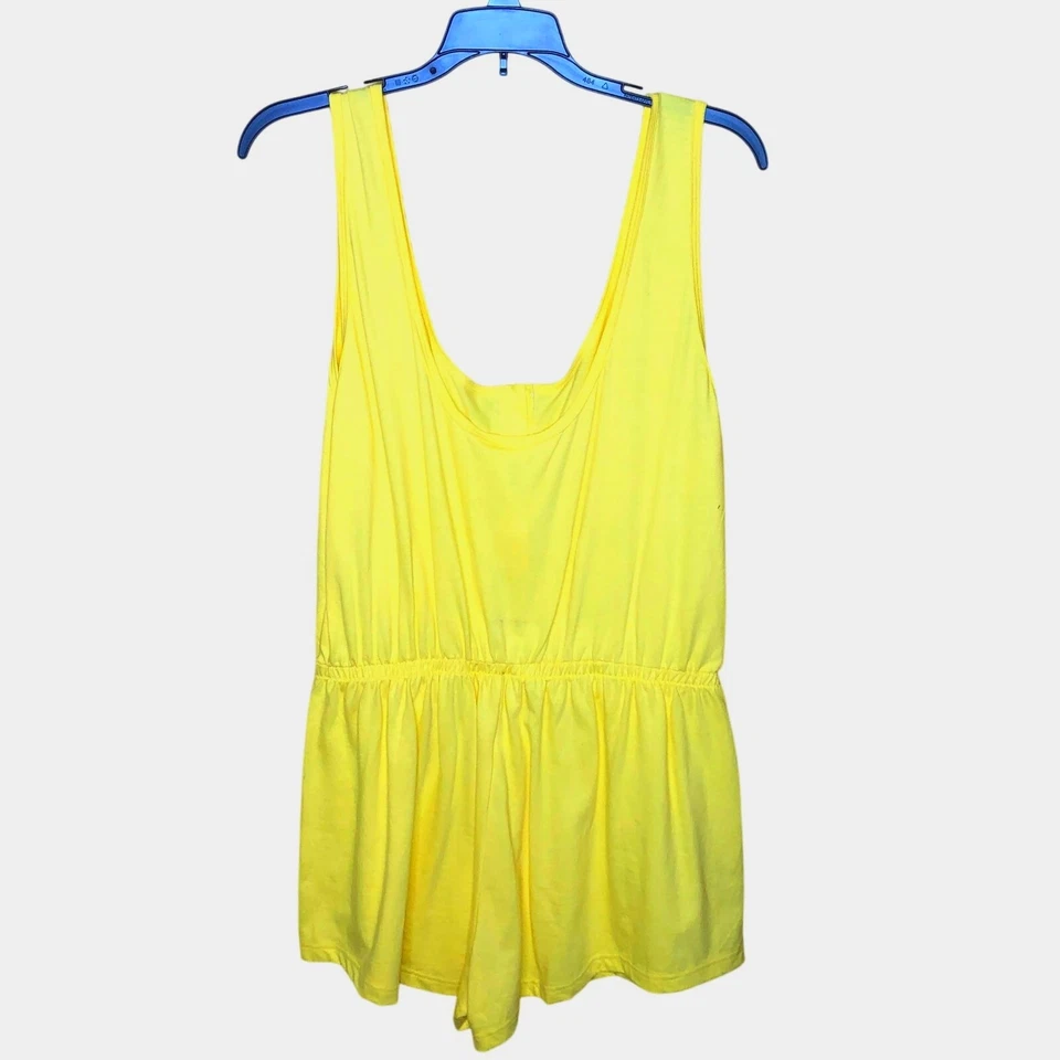 Pantalones cortos amarillos mameluco sin mangas American Apparel para mujer nuevos L Foto 2 de 4