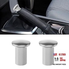2 Pcs Turn Knob Drift Button, E-Brake Handle Handbrake Emergency Cover, Silver
