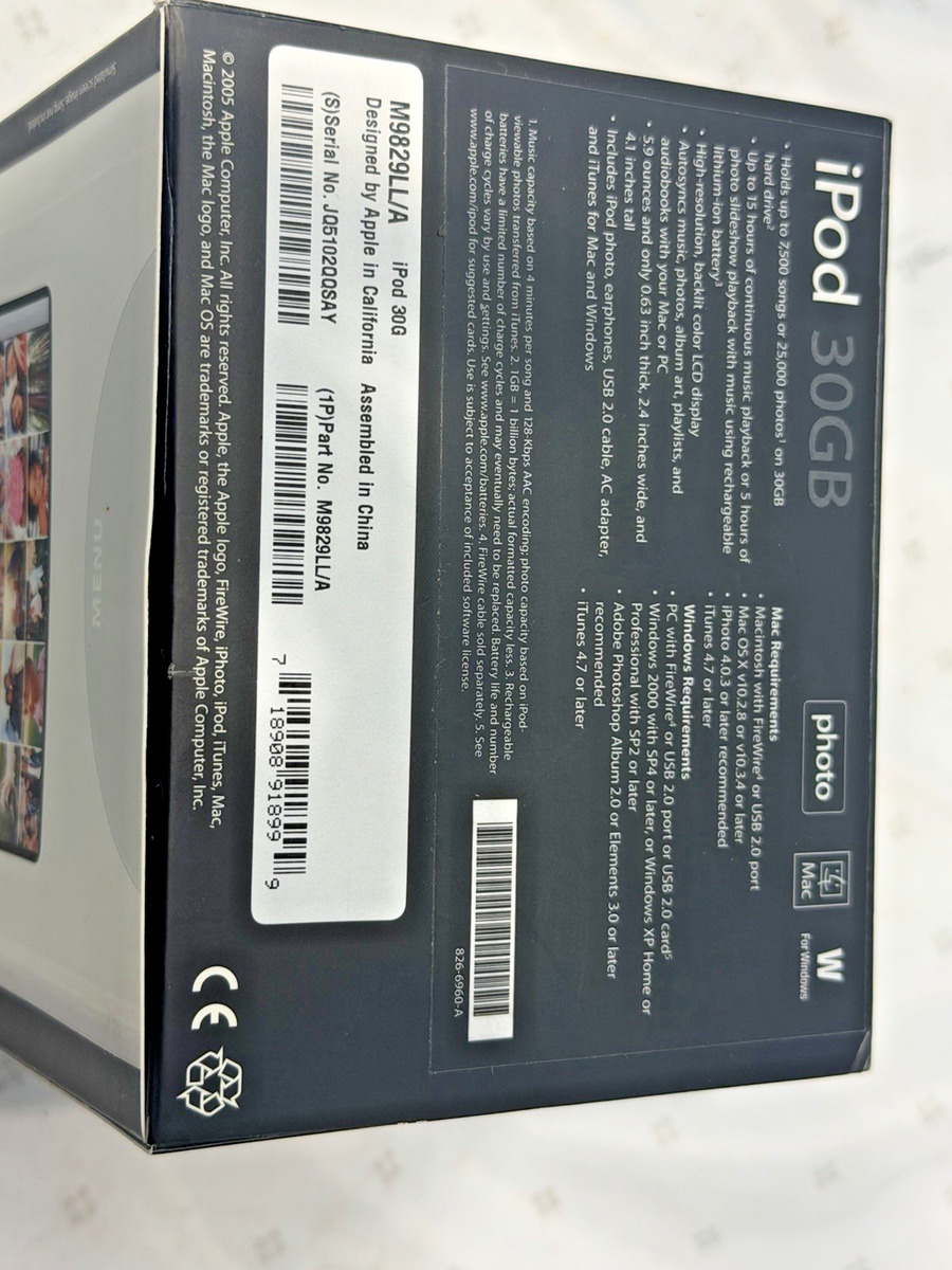 EMPTY BOX - Apple A1099 M9829LL iPod Photo (30) 4th Gen 30GB | eBay