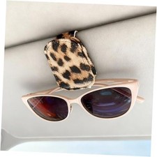 Sunglass Holder for Car Pack Universal Magnetic Car Sun Visor 2 Leopard