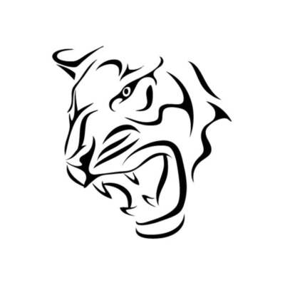 Tiger Hunt - Vinyl Decal Sticker for Wall, Car, iPhone, iPad, Laptop, Bike