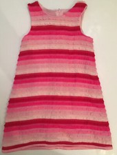 EUC Baby Nay Girl Striped Pink Lace Tank Lined Dress Sundress Sz 4 4T