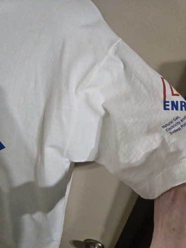 Vintage Enron Graphic Tee Shirt White Men’s XL Colorful Logo Fruit Of The Loom - Picture 4 of 8