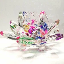 New Arrival 3" Sparkle Crystal Lotus Flower with Gift Box     USA Seller