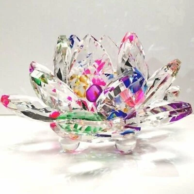 AMLONG CRYSTAL New Arrival 3" Sparkle Crystal Lotus Flower with Gift Box USA Seller