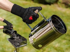 SILVER CHIMNEY CHARCOAL STARTER LIGHTING KIT LIGHT QUICKLY BARBEQUE BBQ LIGHTER