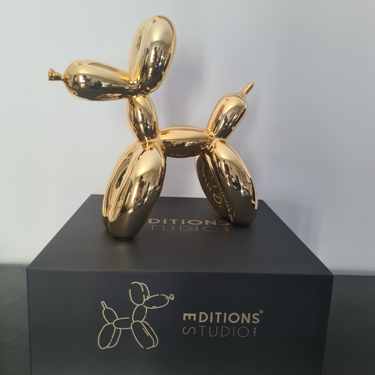 C.O.A JEFF KOONs バルーンドッグ JEFF KOONS Balloon Dog Editions Studio Art Resina Gold Balloon COA