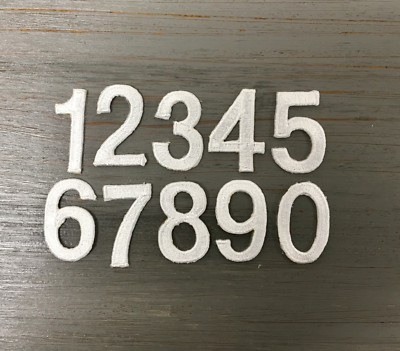 White - 1'' Numbers - Your Choice - Iron on Patch