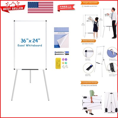 Durable Melamine Whiteboard Easel, 36'' x 24'' - Essential for Schools & Offices