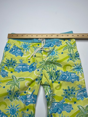VTG Lilly Pulitzer Girls Blue Green Palm Beach Print Bermuda Shorts Sz 10 - Picture 5 of 7