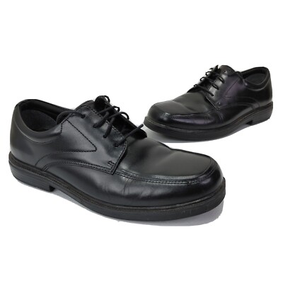 Nunn Bush Black Leather Slip Resistant  Shoes Men\'s Size 9 M Wade Work Plain Toe Oxford Men main image 3