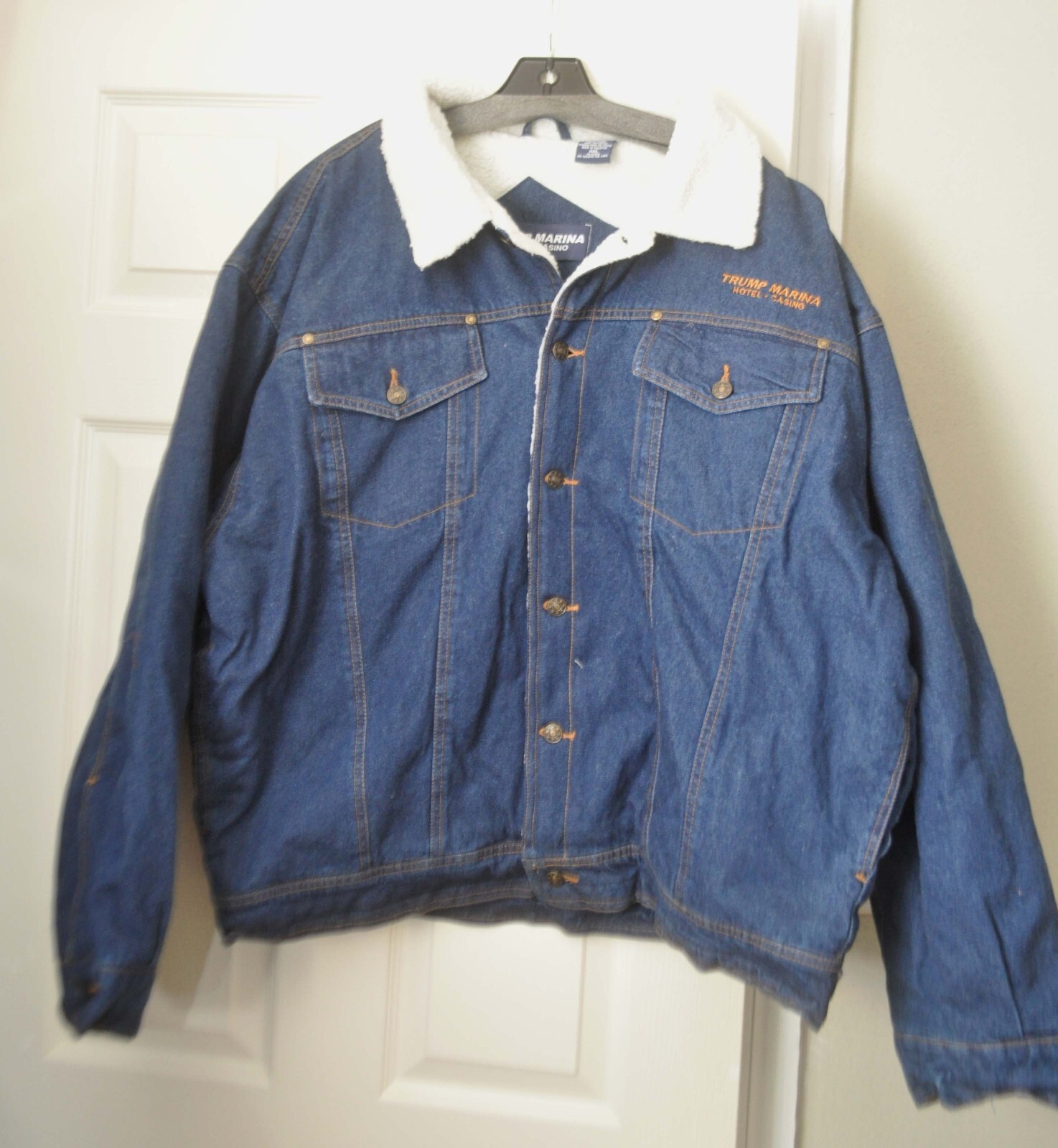 Donald Trump Casino Trucker Biker Winter Denim Sherpa Jean J
