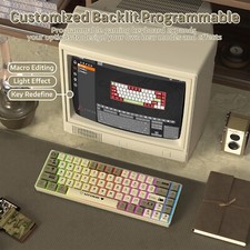 AJAZZ AK680 60% Wired Mechanical Gaming Keyboard,Hot-Swappable Rainbow Backlit 22