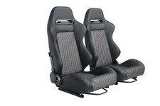 1pair Black Reclinable Pvc Racing Seats Pair Left Right Car Seats Wslider 1pair Black Reclinable Pvc Racing Seats Pair Left Right Car Seats Wslider