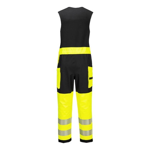 Tuta da lavoro di sicurezza impermeabile traspirante impermeabile Portwest PW3 Hi-Vis Rain Salopette - Foto 10 di 10