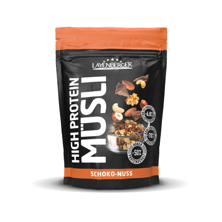 Layenberger 3K PROTEIN MÜSLI Schoko-Nuss, ohne Zuckerzusatz, 390g