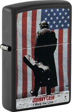 ZIPPO "JOHNNY CASH FLAG" BLACK COLOR LIGHTER 60007176 ** NEW IN THE BOX **