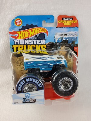 2020 Hot Wheels Monster Trucks 1:64 Diecast VW Drag Bus HW Flames 5 GJD85 NEW