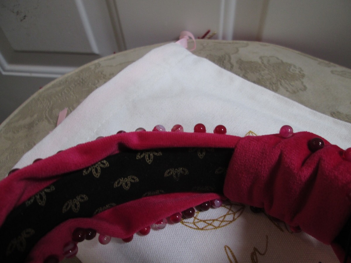 new La Belle fuchsia beaded headband new La Belle designer fuchsia beaded headband | eBay main image 2