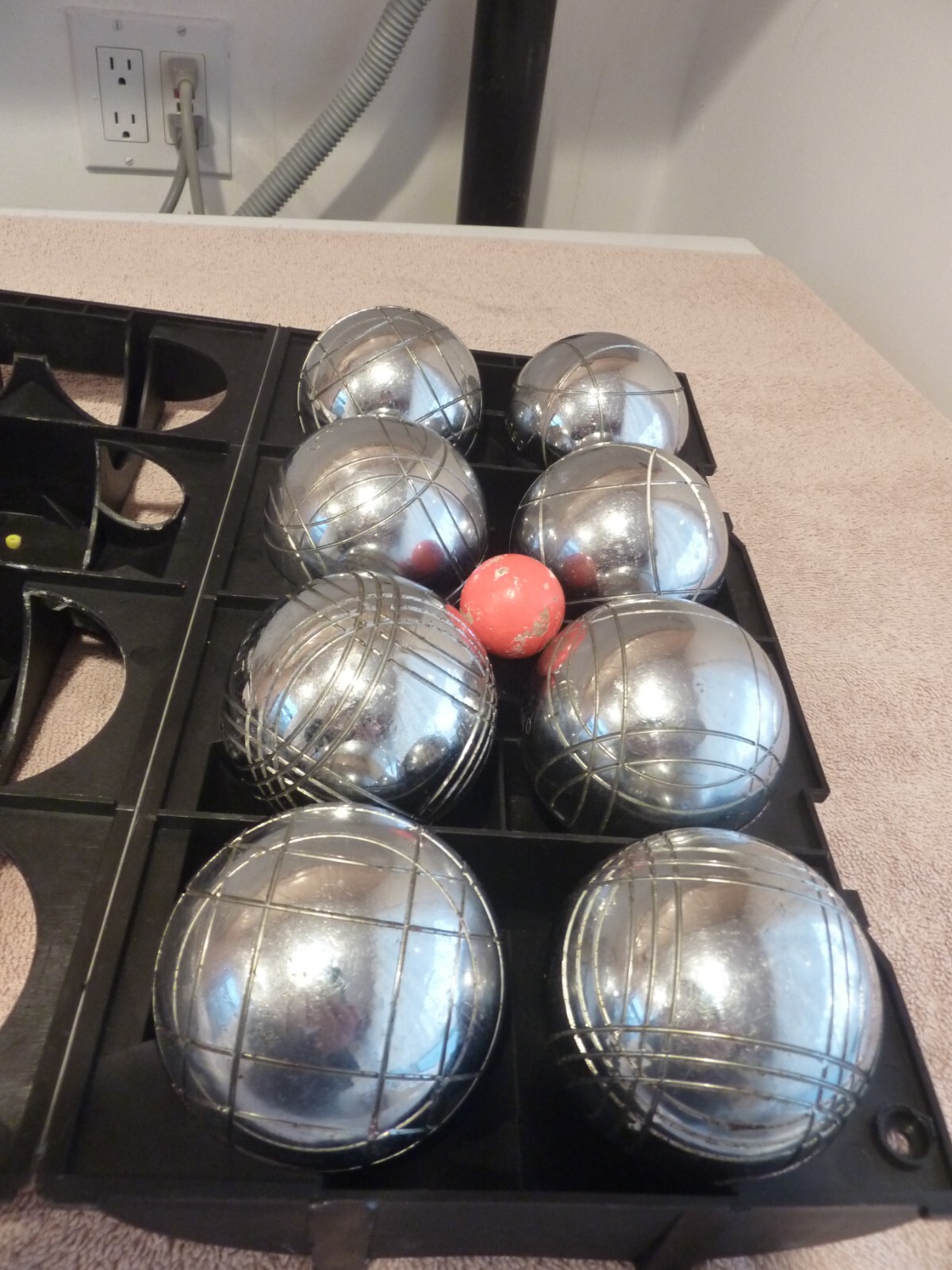 Lot Of 8 Vintage OBUT Petanque Boules Balls French Lawn Game Bocce w