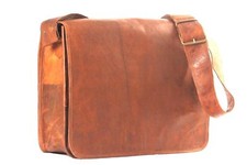 Men's Leather Bag Business Messenger 18" Laptop Shoulder Briefcase Handbag Brown