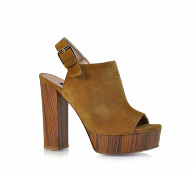 SCARPE SANDALO TACCO ZEPPA DONNA ALBANO 1527 PELLE CUOIO ORIGINALE