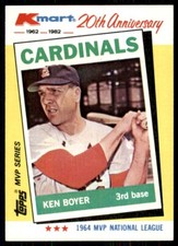 1982 Topps Kmart 20th Anniversary Ken Boyer St. Louis Cardinals #6