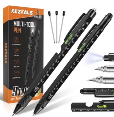 Geschenke für Herren, 2er-Pack-9 in 1 Multiwerkzeug Stift Set, Vatertagsgeschenke Geschenke