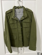 Pinko Utility Olive Green Shacket Size 8-10 Uk