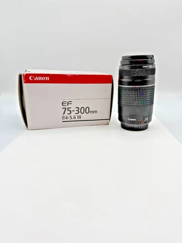 Canon EF 75-300mm f4-5.6 III Telephoto Zoom Lens in Original Box w/ Lens Caps
