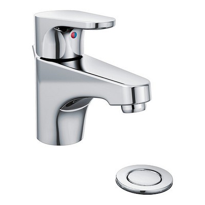 Moen CFG 46100 Edgestone 1-Hole Handle Bathroom Faucet w 50/50 Drain - Chrome