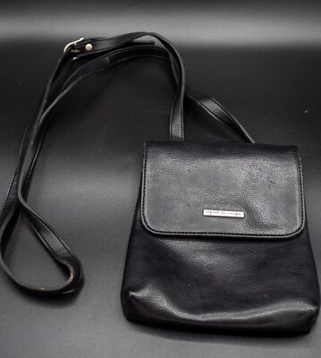 Black Vintage 1990's Esprit de Corps Leather Small Shoulder Bag Crossbody