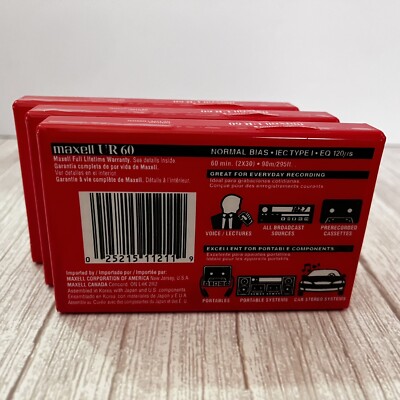 Lot De 3 Cassettes Neuves That's RX 60 - IEC Type I Normal - Fabriquées Au Japon 1990