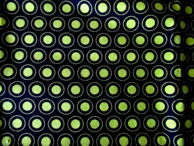 18X22 BLACK W LIME GREEN CIRCLES COTTON FAT QUARTER FABRIC QUILT CRAFT 