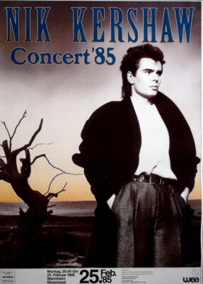 NICK KERSHAW - 1985 - Plakat - Live In Concert Tour - Poster - Mannheim