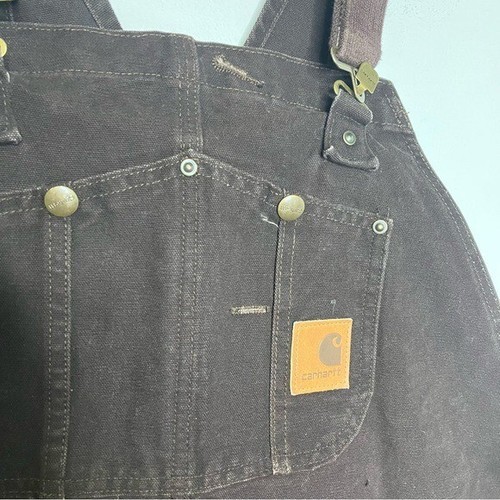 Carhartt chocolate brown double knee duck overalls size 2XL - Picture 4 of 10
