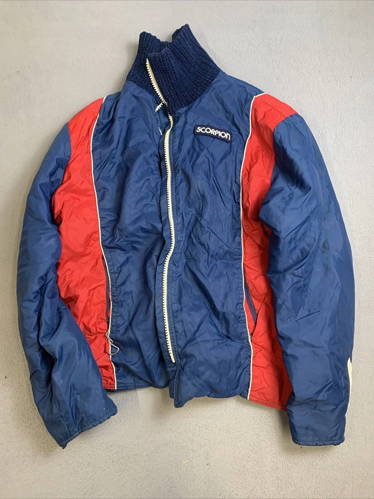 Scorpion Jacket Men’s Blue Red Full Zip Snow Apparel Coat Zip Up Pockets