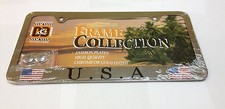 Usa Flag Plain Chrome Metal License Plate Frame Lpf-1015