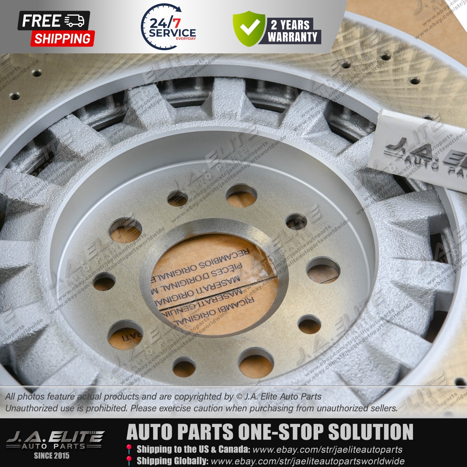 2pcs Front Brake Rotor With Holes fit Maserati Quattroporte Ghibli, 670030935