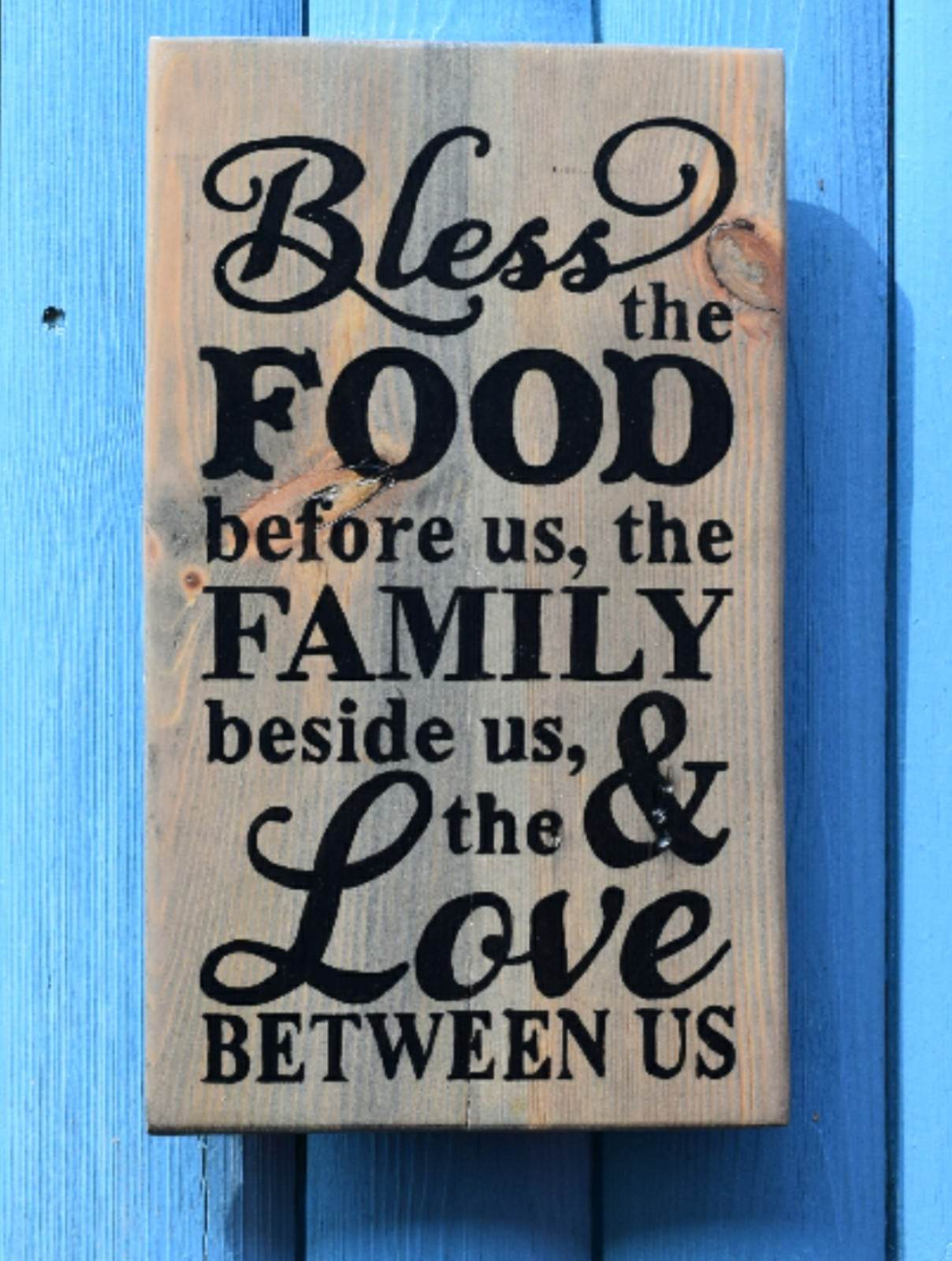 Wall Plaque Sign Handmade Reclaimed Pallet Sign Bless The Food Quote Kitchen