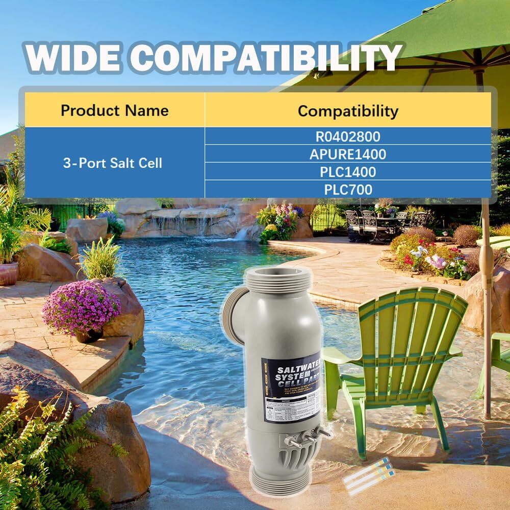 R0452400 3-Port 14-Blade Salt Cell Replacement for Zodiac Jandy AquaPure 1400