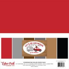 Echo Park Paper LET'S GO ANYWHERE 12x12 Solids Scrapbook Cardstock Pack