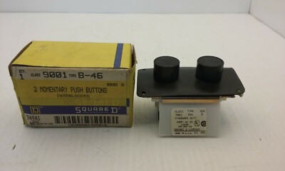 SQUARE D 9001B46 2 MOMENTARY PUSH BUTTON INTERLOCKED TYPE B-46 SERIES B NIB