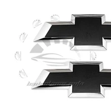 For Silverado 1500 2500/3500HD Chrome Black Grille & Rear Tailgate Bowtie Emblem