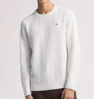 $220 adidas Originals Men's Size XXL Long Sleeve Cableknit Golf Sweater C. White